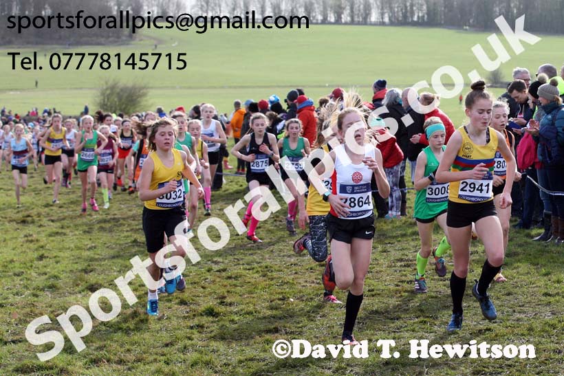 Girls under-13s 2019 British Athletics Inter Counties Cross Country, Prestwood Hall, Loughborough. Photo:  David T. Hewitson/Sports for All Pics